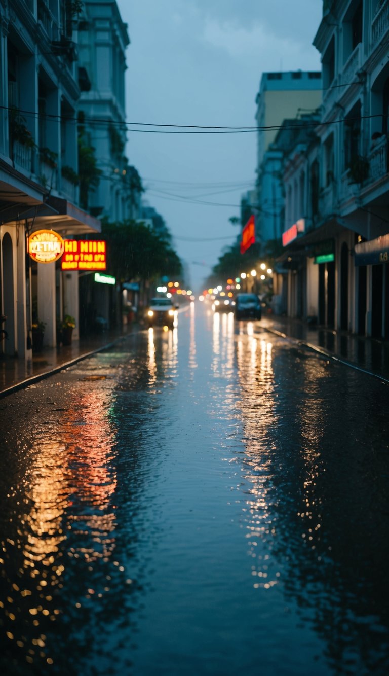 The streets of Ho Chi Minh City are glistening with rain, the air still heavy and warm as the downpour eases